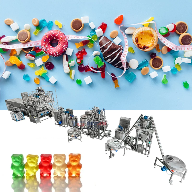High production PLC controlled soft candy making machine with soft candy machine  gummy make machine