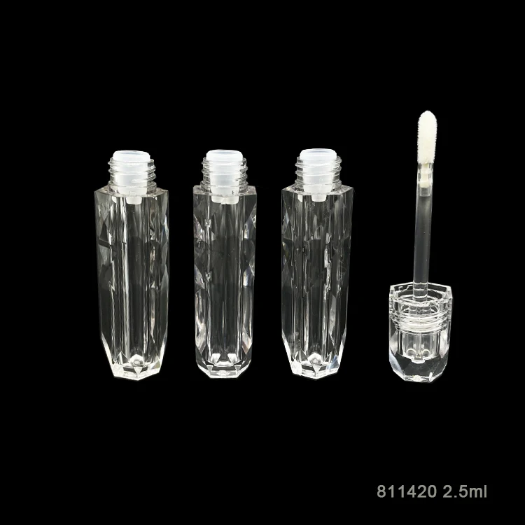2.5ml Empty clear mini shiny plastic lipgloss tube
