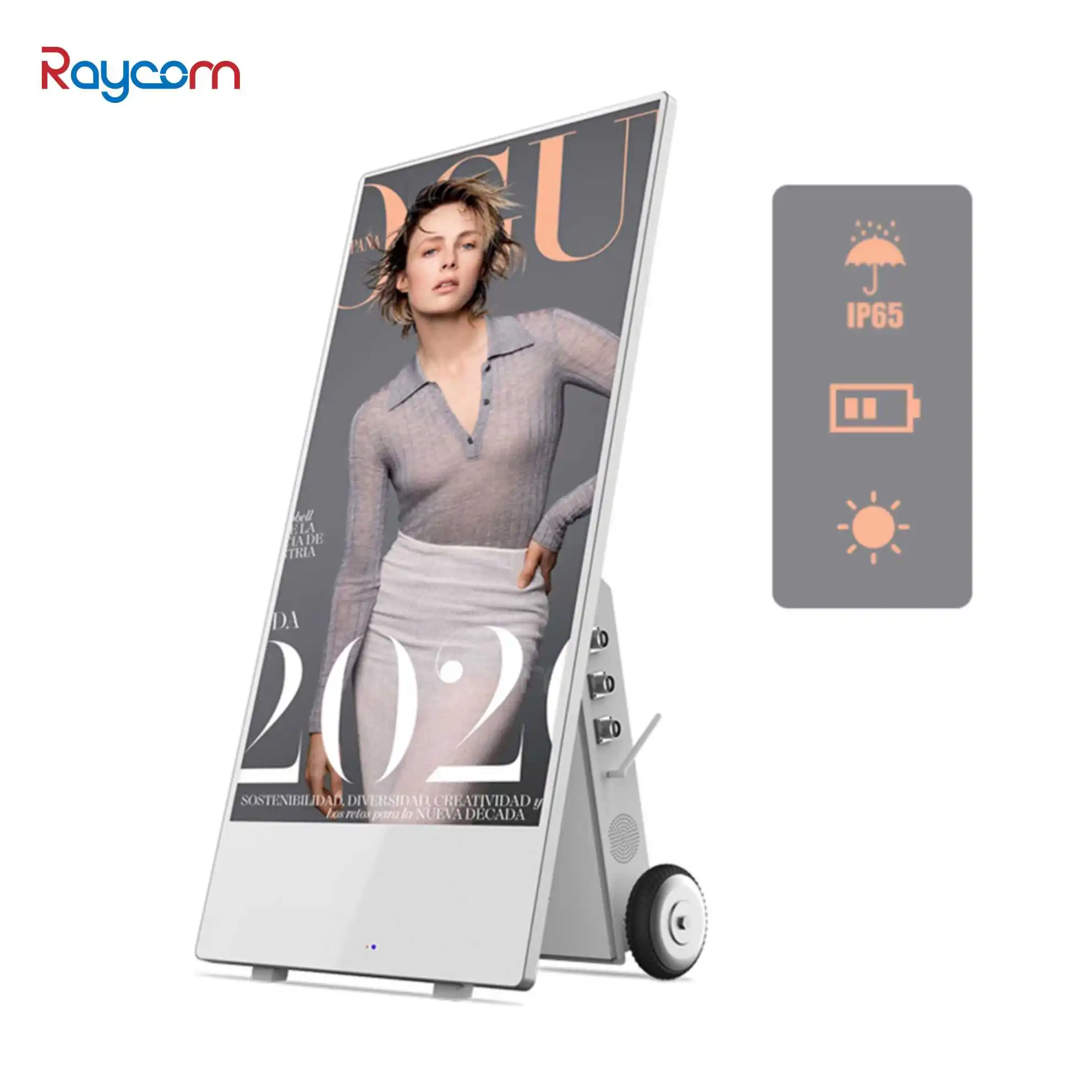 Raycom 1080p Full HD Waterproof Outdoor LED Display Signage Digital LCD Poster Battery Retail Stores Shopping Malls OEM SDK