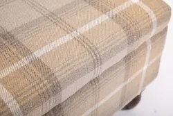 Pleasurable and Sturdy Fabric Upholstered Solid Wood Living Room Armchair with Storage Footrest