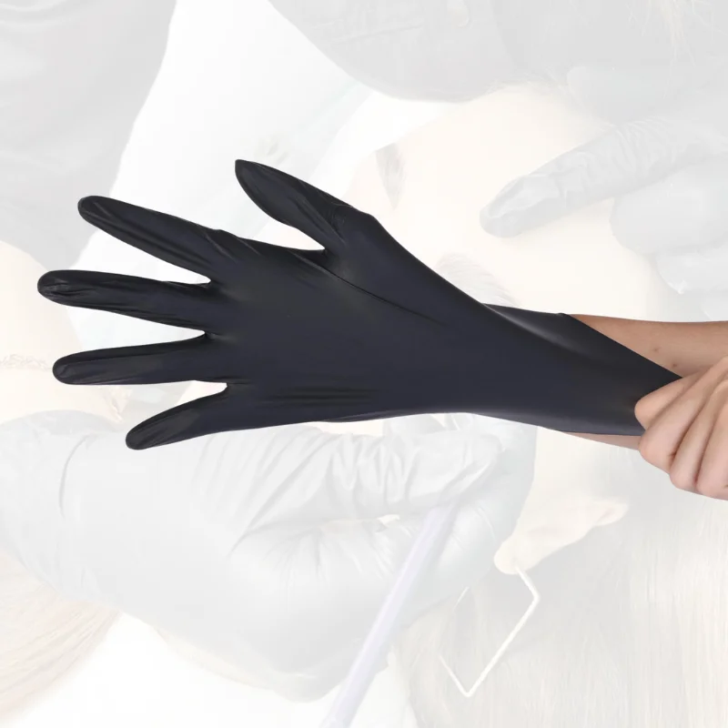 Factory High Quality Cheap Black Nitrile Gloves Disposable Safety Salon Hand Nitrile Gloves Powder Free