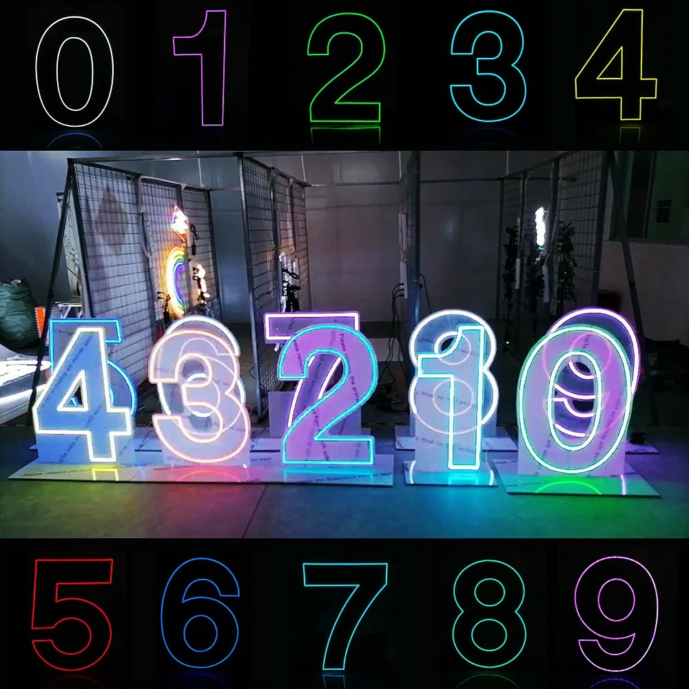 Неоновые цифры Rgb светодиодные вывески стоящие и подвесные винбо бесплатный дизайн дропшиппинг без Moq с логотипом буквы на заказ большие гибкие неоновые