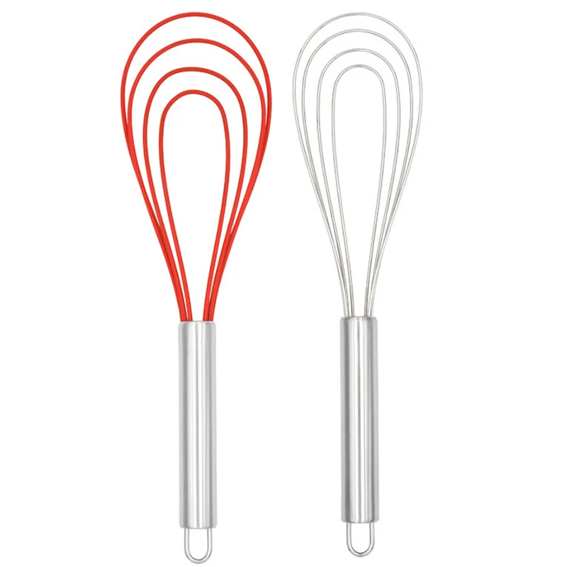 Flat whisk 10 inch Whisk Set Stainless Steel handheld  egg piercer egg whisk