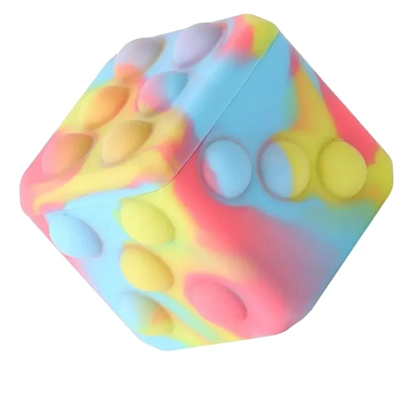 2022 Newest 3D Squishies Dice Push Popping Ball Fidgets Push Toy Squishi Toy Dice For Children