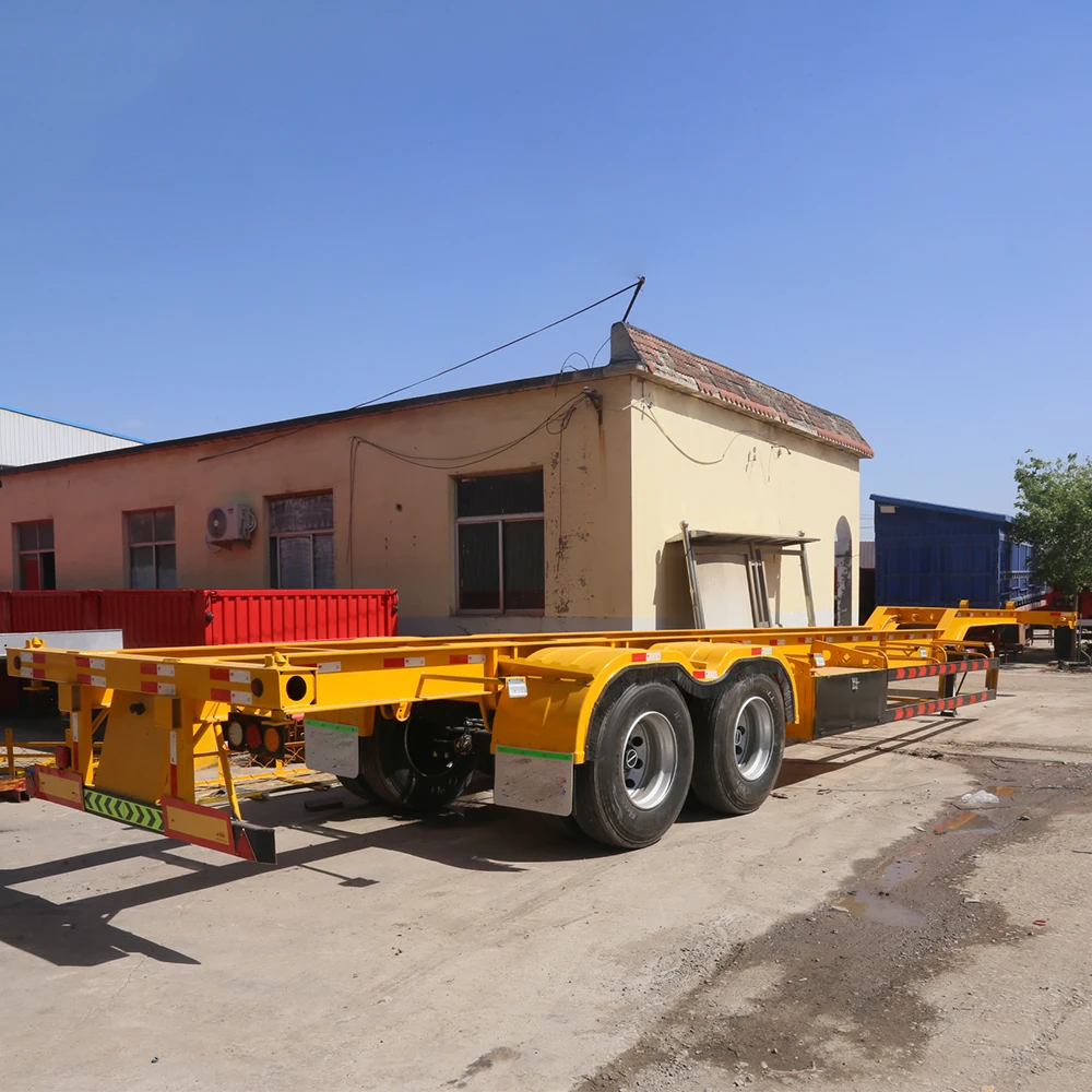 3 Axle 20ft 40ft Skeleton Trailer Container Skeleton Truck Semi Trailer