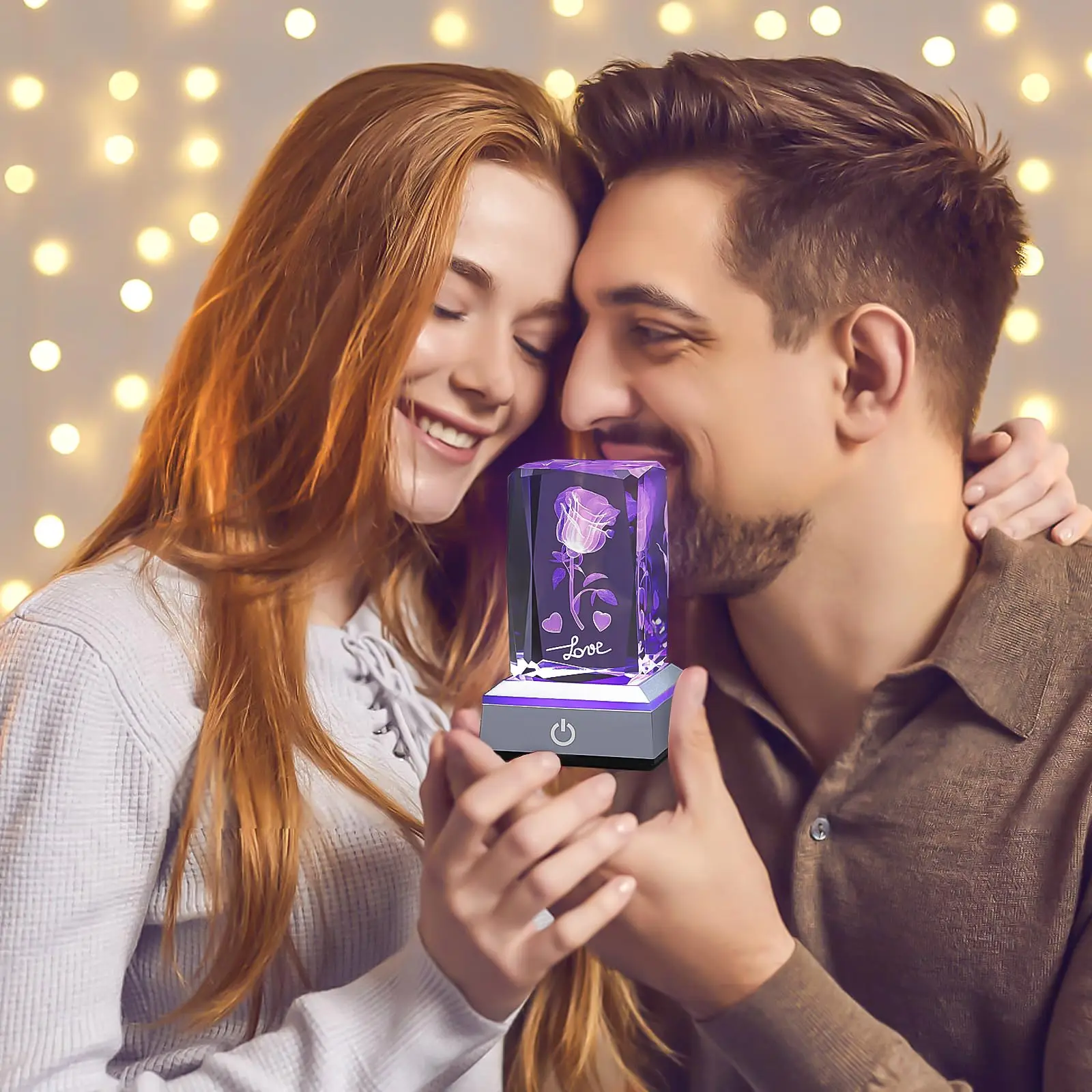 Honor of crystal wholesale 3d crystal cube 3D Rose glass Multicolor Nightlight blank crystal cubes for engraving