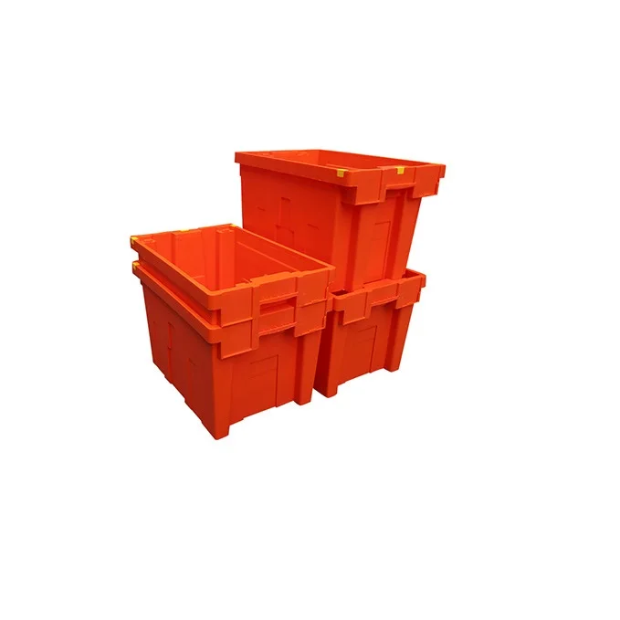 Hot sale plastic nestable and stackable vegetable box plastic apple nestable box 600x400x370