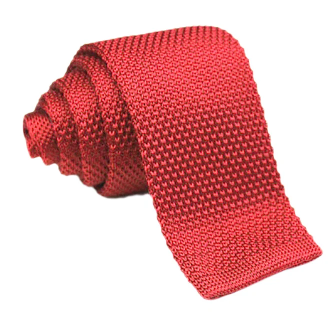 Красные вязаные галстуки из полиэстера, Вязаный Галстук