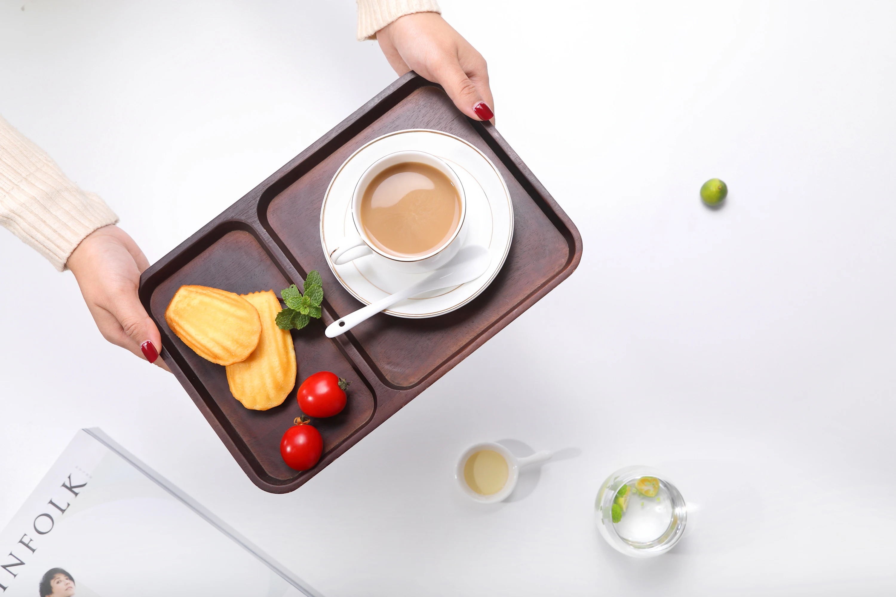 
Bolin Large Black Acacia Wooden Trays Serving,restaurant wooden food serving trays 