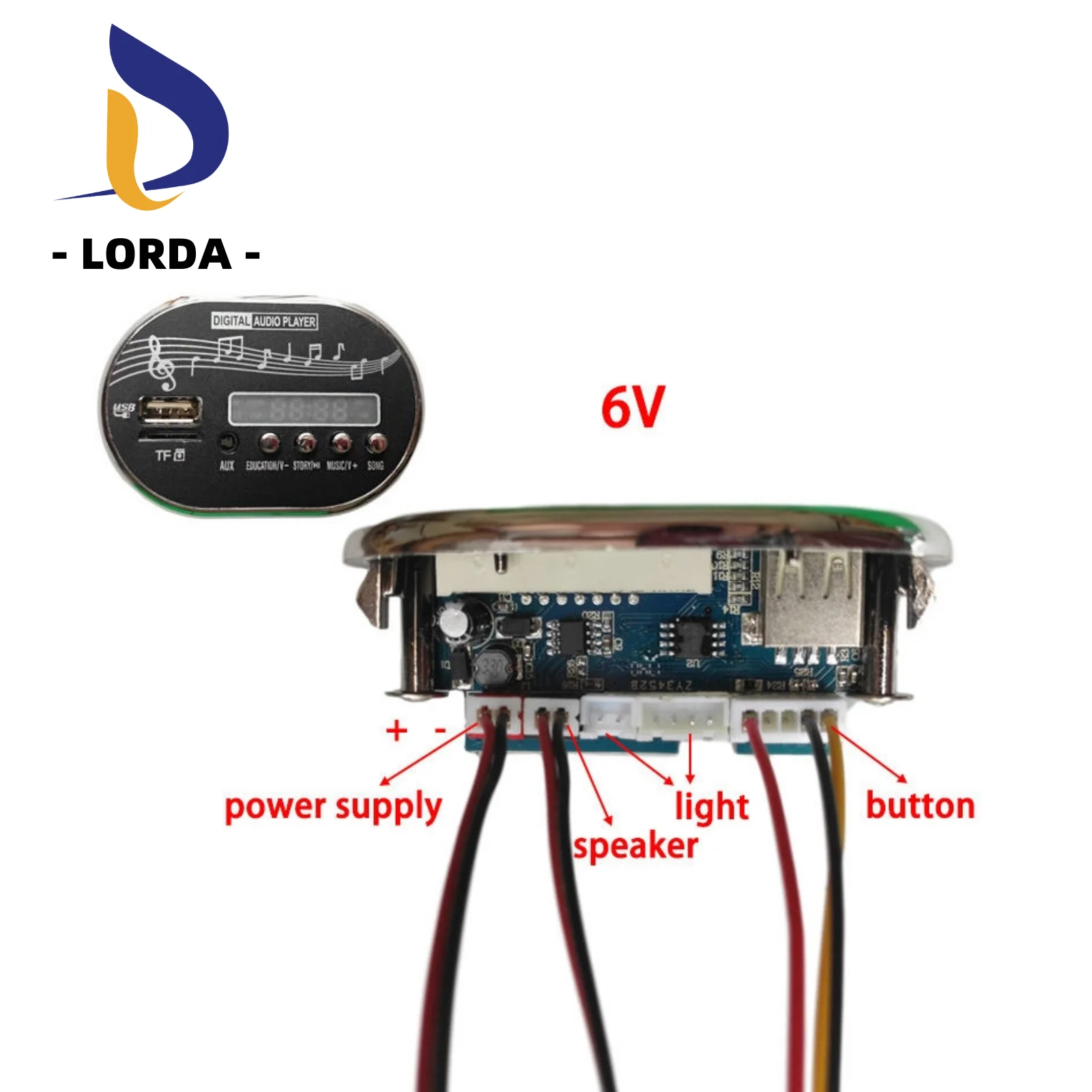 Lorda LDM-01 6V MP3 new product  music speakers for electric kids car ride on car accessories