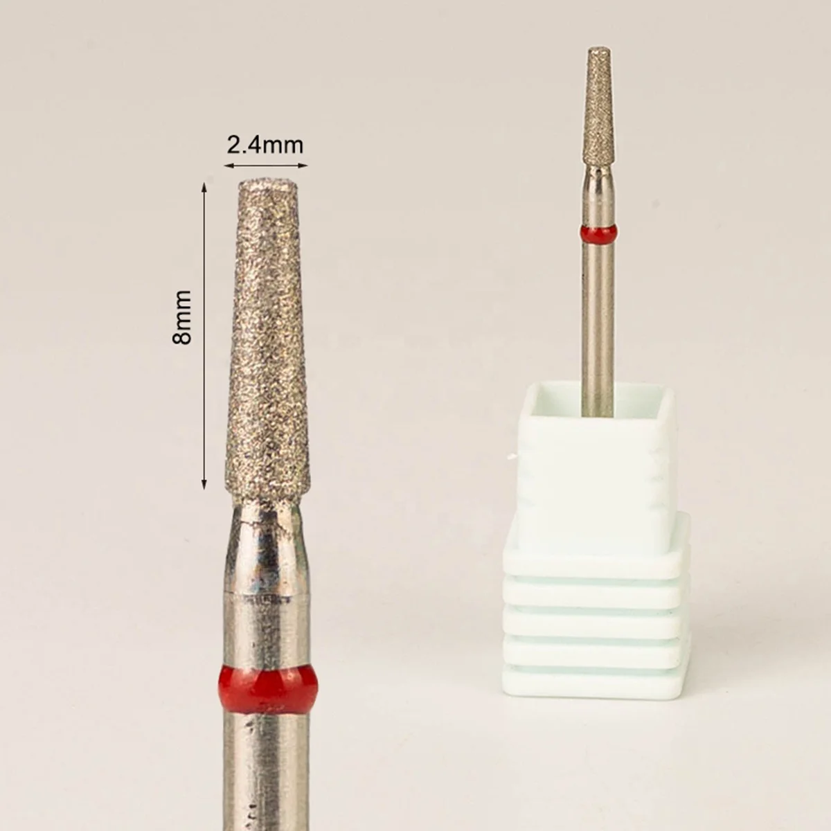 2.4mm Rotary Bur Burrs Safety  Professional Wholesale Tapered Barrel  Efile Manicure Cuticle Russian Diamond Nail Drill Bits