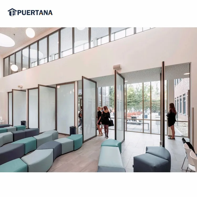 Interior Master Line Multi Panel Pivot Glass Revolving Door Aluminium Internal Aluminum Center Glass Pivot Doors