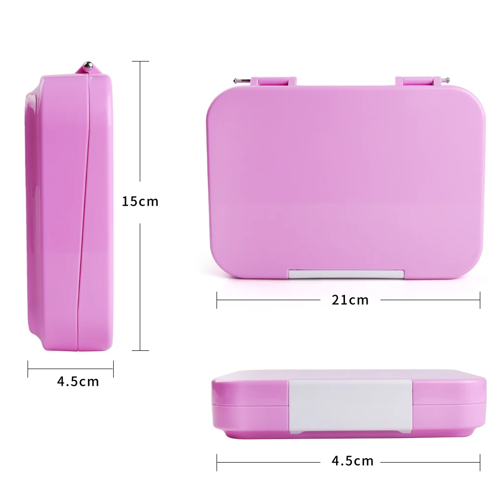 Aohea one latch bento box food picnic school lunch box plastic bpa free 6 compartments bento box
