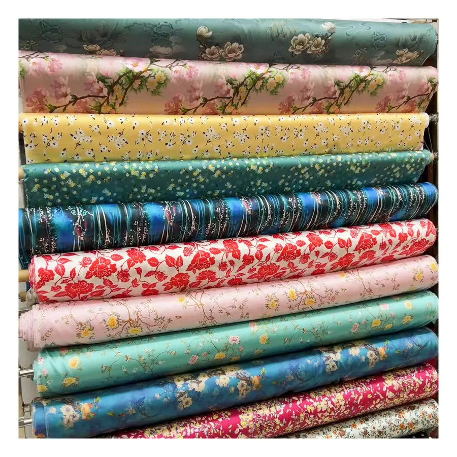 customized factory digital print mulberry silk fabrics charmeuse silk satin fabric