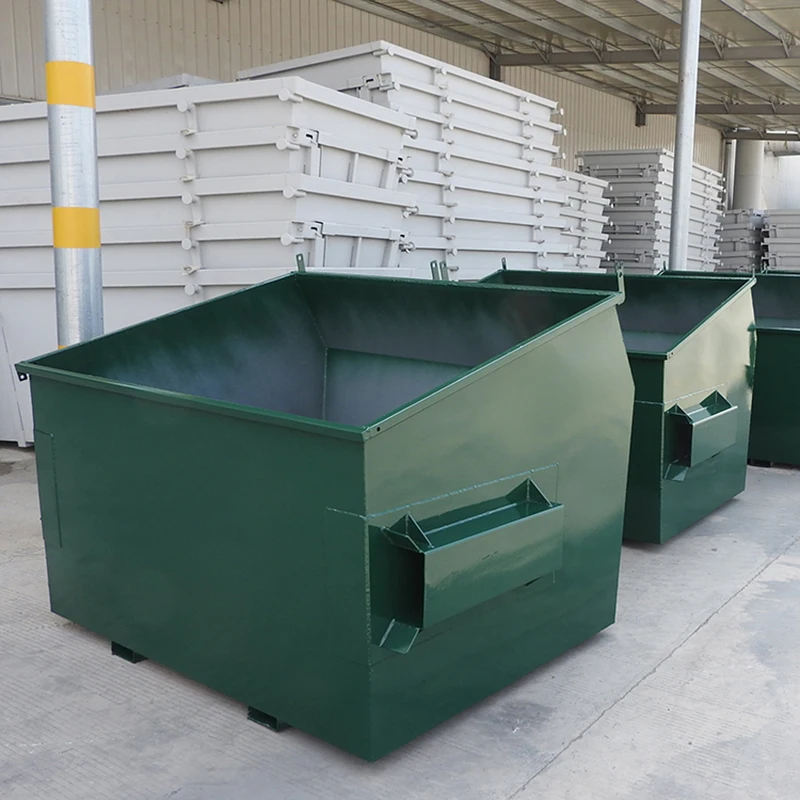 Forklift bottom drop rear skip bin