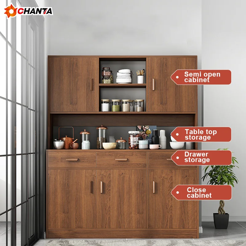 Sideboard wine cabinet modern minimalist solid wood color kitchen against the wall household cupboard storage