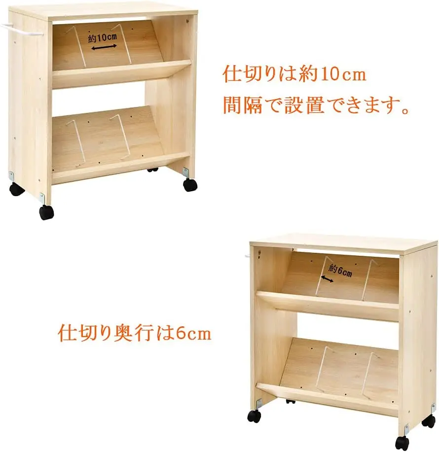 Japan hot sale storage rack book rack with wheel wooden Rack for home furniture