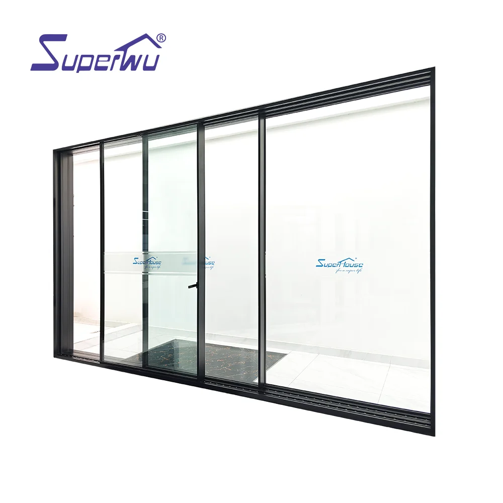 Superhouse Aluminum Door and Window Typical Style Customized Slim Sliding Door for Big House and Big View with Certificates