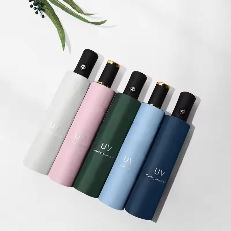 Advertising Gift Folding Umbrella Sunscreen Uv Protection Customization Print Logo Automatic Umbrella