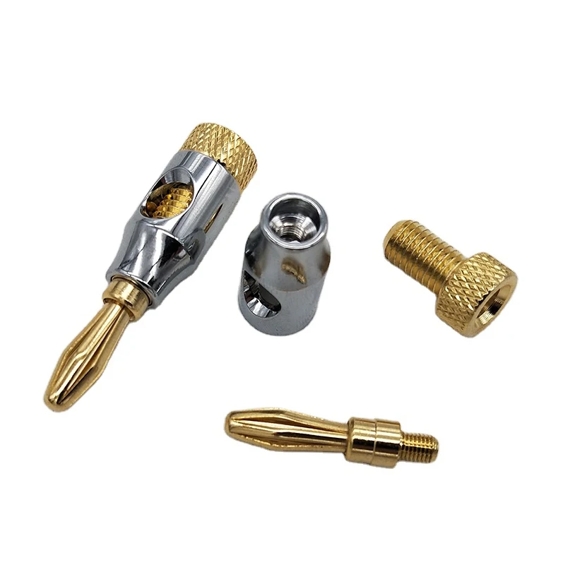 
24K Gold Plated Straight 4mm Banana Plug Male Speaker Audio Connector 