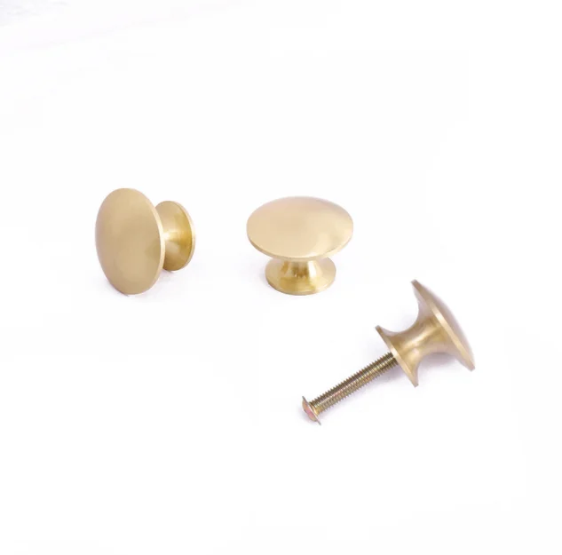 Zhuoqi pure brass wardrobe door copper handle furniture drawer bronze cabinet Nordic single hole brass handle