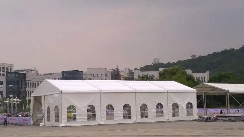 Guangzhou big commercial trade show barnum tent outdoor large exhibition warehouse tents for events factory price