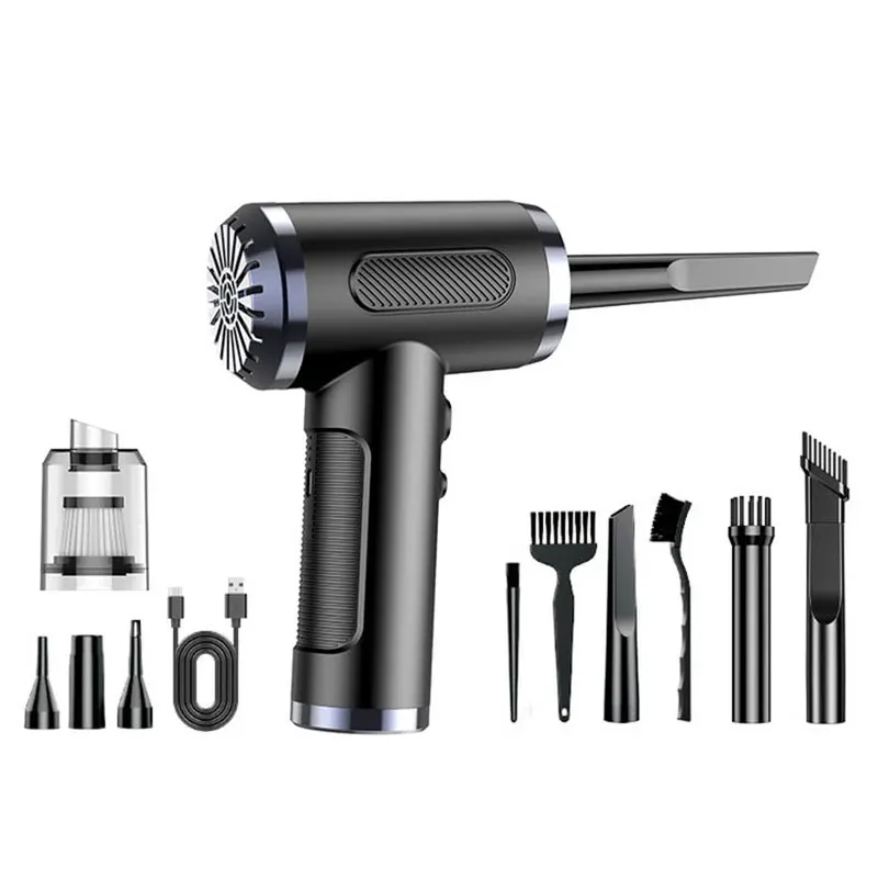 Portable Wireless 2-in-1 Air Duster Blower Electric Cordless Household Vacuum Cleaner with Compressed Air and USB Charging