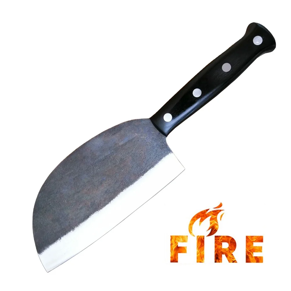 7 inch Handmade Forged High Carbon Clad Steel Serbian Chef Kitchen Cleaver Filleting Slicing Broad Butcher knife