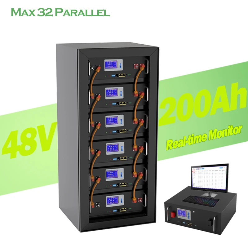 10 Years Warranty 6000 Cycles 16S 200A BMS 10Kwh Power LiFePO4 Energy Storage Battery Solar Inverter Lithium Battery 48V 200Ah