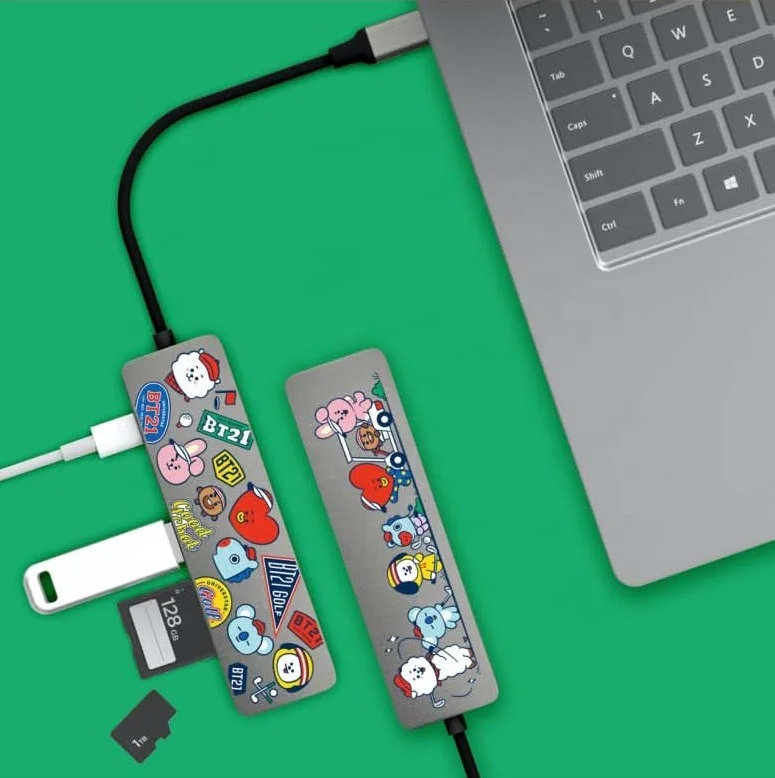 BT21 docking station TYPE-C extender BT21 case notebook universal six-in-one split line card reader converter