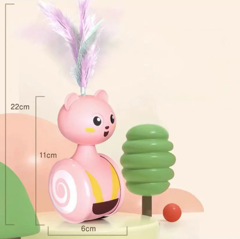 Interactive Toy with Colorful Simulation Bird Design Elastic Bell Feathers Swinging Left Right Motion Fun Pet Teaser