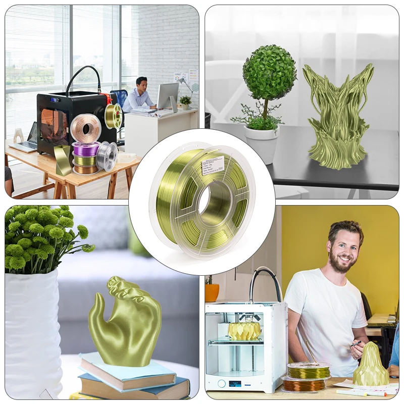 Vacuum package iSANMATE pla silk filament compound 3d printer silk filament 1.75mm 1kg PLA silk bronze  filament