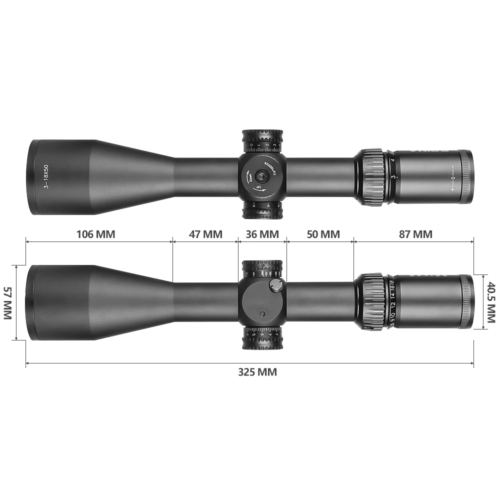 SPINA OPTICS 3-18x50 Miras Telescopicas Side Focus FMC Long Range Hunting Scope