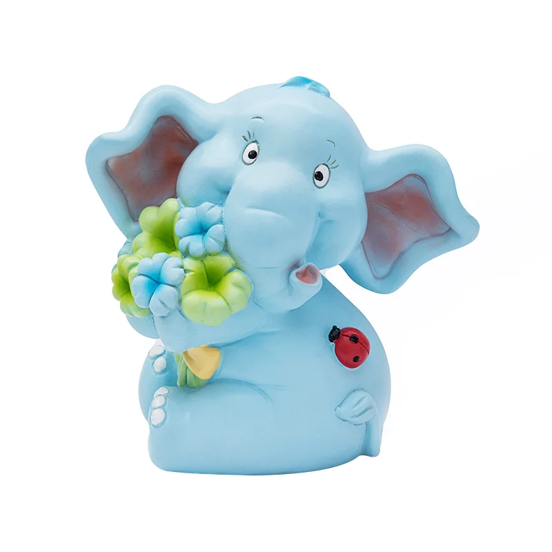 cartoon elephant figure resin cute animal cash register money boxes
