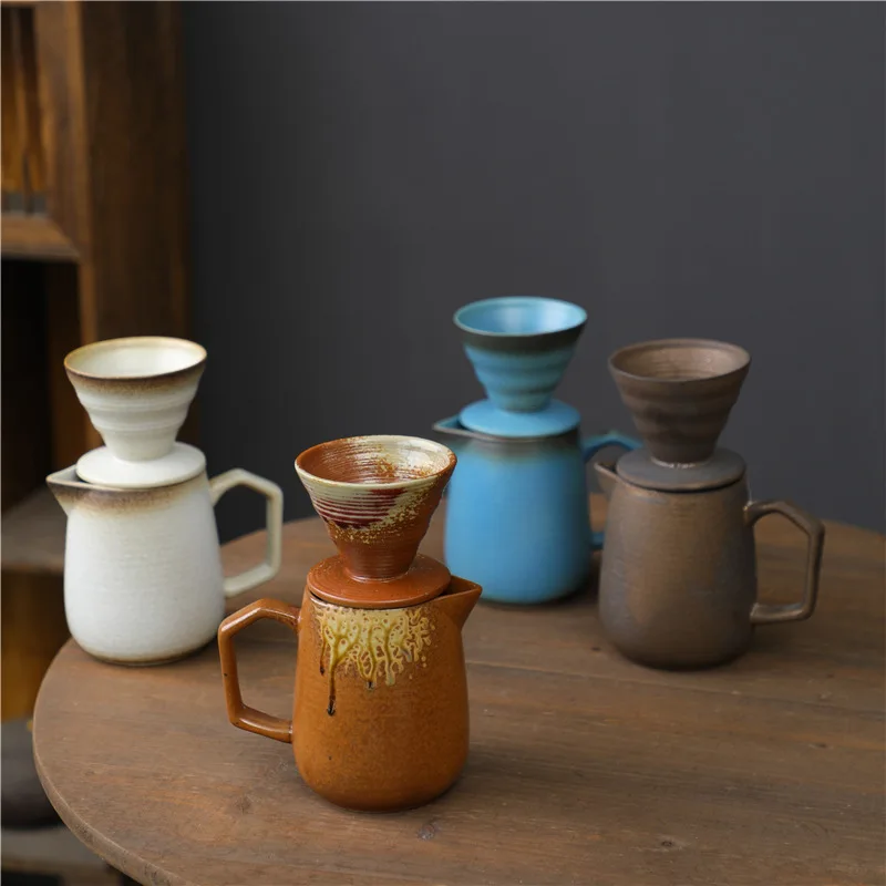 Matte Black Ceramic Pour Over Coffee Dripper Maker Pot with coffee Brewer Filter