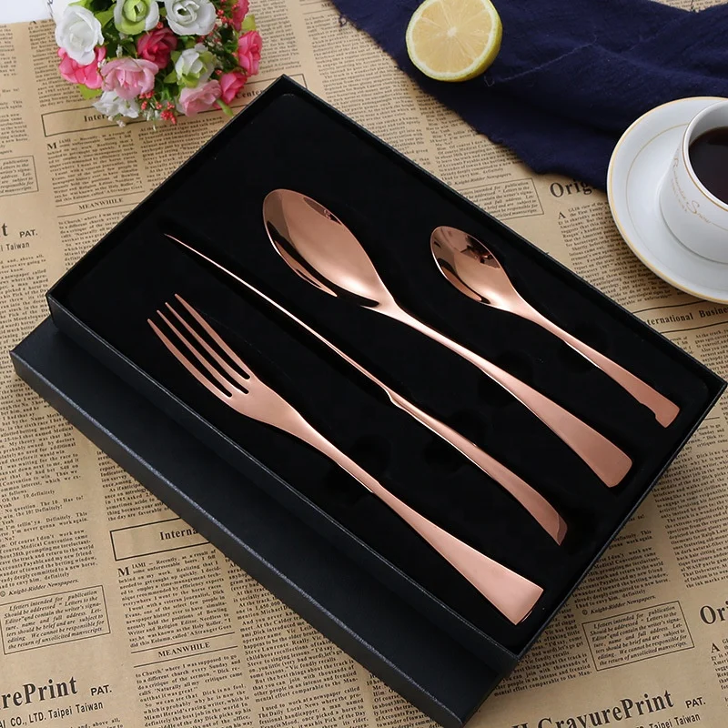 
Restaurant Reusable Rose Gold Royal Stainless Steel High Quality Wholesale Cutlery 