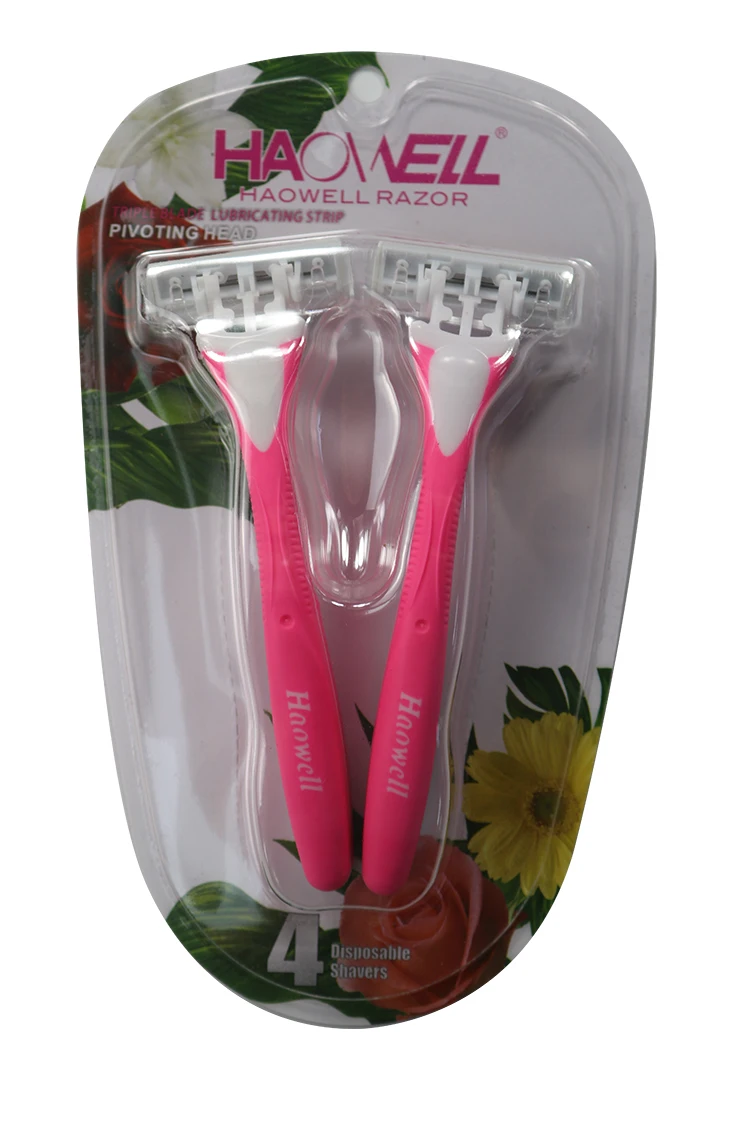 B374DL New design 3 blade disposable triple shaving blade razor