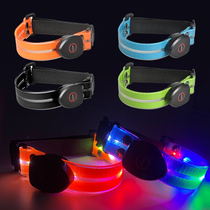 High Quality USB Rechargeable LED Glow Arm Band Flash Safety Light Armband For Joying