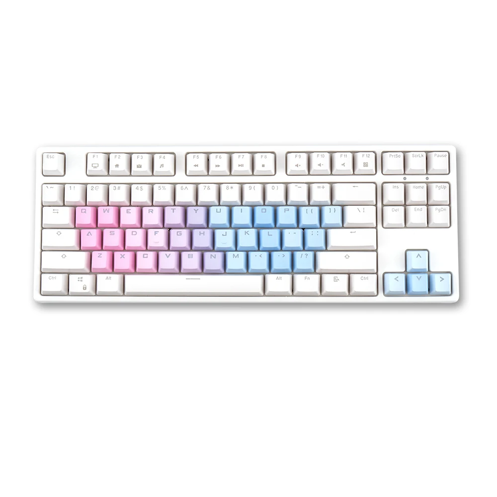 Translucent Keycaps Double shot Injection Molding Keycap Blue Custom Gaming Keyboard PBT Keycap Set