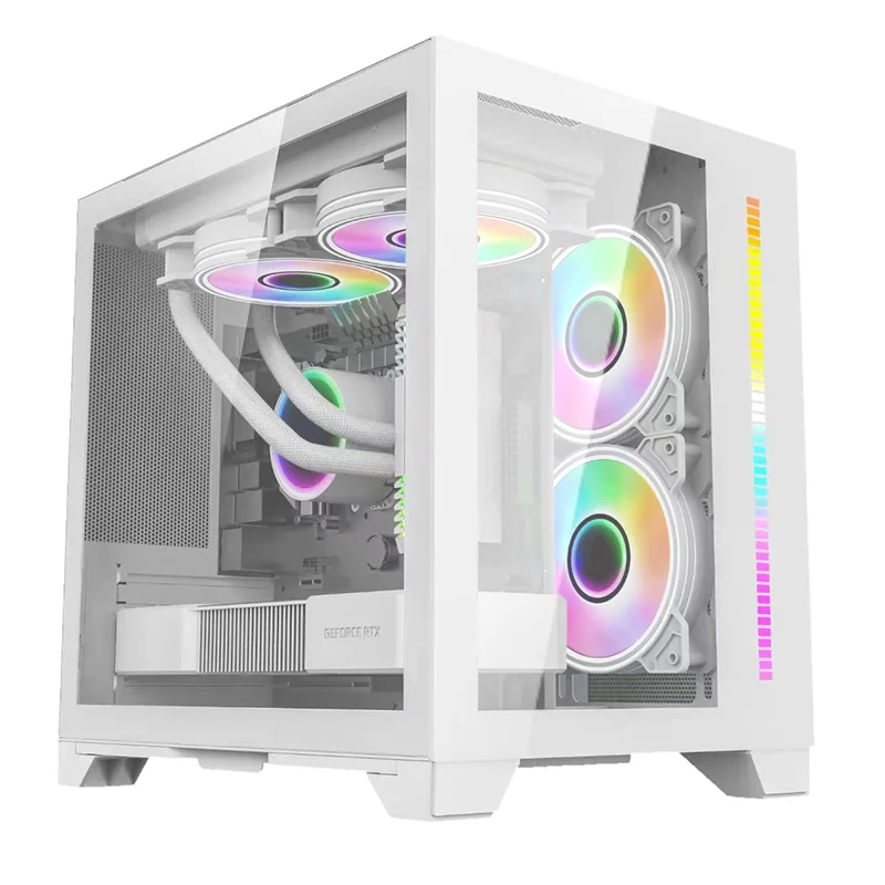 Side Tempered Glass ITX/M-ATX Pc Case Gaming Cabinet Computer Cpu Server Chassis
