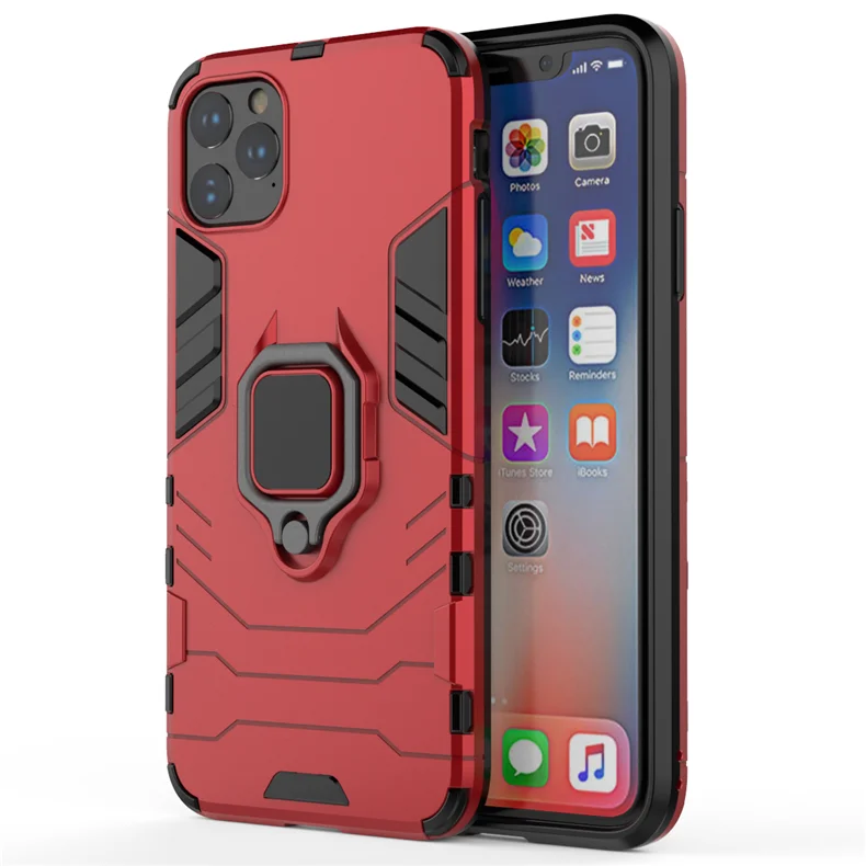 
360 Degree Rotating Ring Grip Kickstand Dual Layer Shockproof mobile phone back cover case for iPhone X XS Max Pro Max 