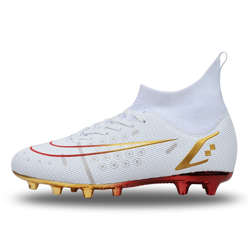 Popular high-end football boots shoes two-color electroplated Ag nail sole soccer football boot (shoes)