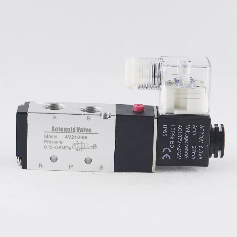 Пневматический электромагнитный клапан Airtac типа 4V210 Serise 5/2 Way 4V210-08 4V110-06 4V310-10
