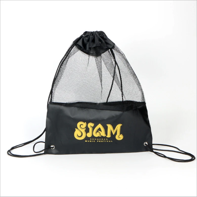 custom polyester fabric high quality drawstring gift storage and packaging pouch small mesh net bag