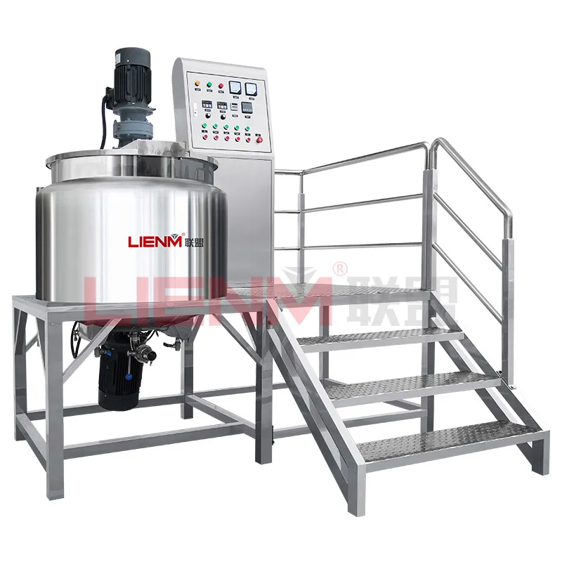 500l stainless steel cosmetic cream shampoo blender making machine electric heating agitator mixing tank