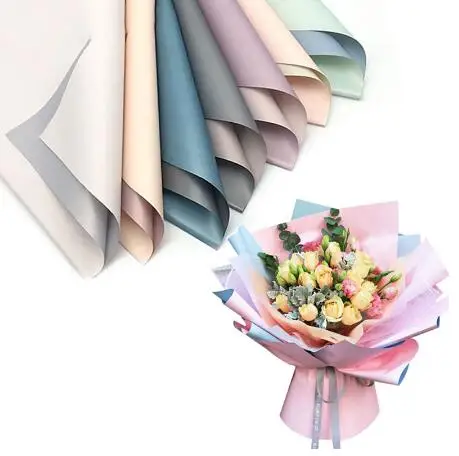 Flowers Two-tone Paper Packaging Gift Wrapping Neutral Color Florist Wrapping Paper Flower Bouquet Supplies
