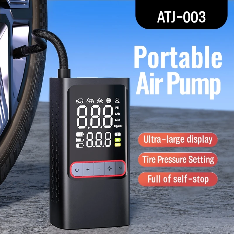 New outdoor mini multi-function with memory dual screen digital display rapid air pump automotive air compressor