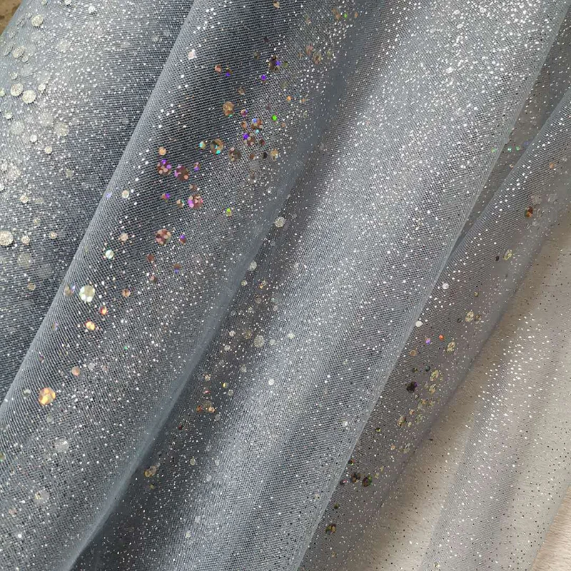 tutu dress american mesh fabric with stars tulle fabric with glitter foil printing dress fabric