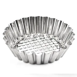 Egg Tart Mold Stainless Steel  Chrysanthemum Round Cake Decorating Tools Baking Tool