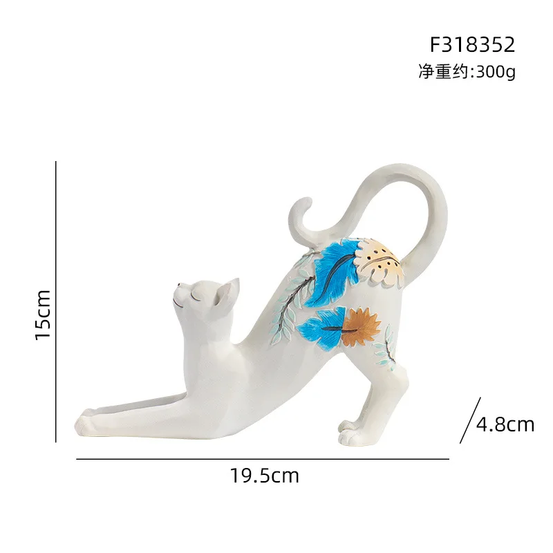 Custom Wholesale Elegant Animal Statue Living Room Ornaments Custom resin small cat statue home decor cat figurine resin crafts